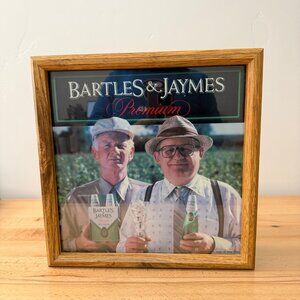Bartles and Jaymes Premium Lighted Wooden Box Sign 1980s